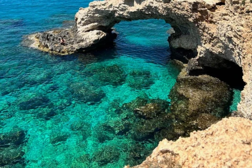 Love Bridge sea arch near Ayia Napa, a coastline highlight on the SCUBACAT route